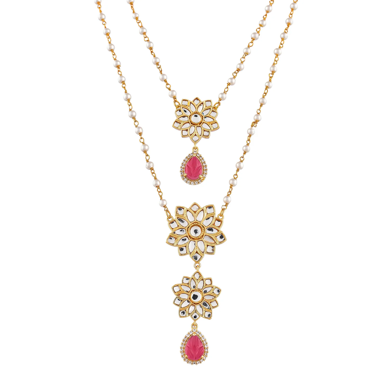 Heer Jasmaira Layered Pendant Necklace Set - Image 5