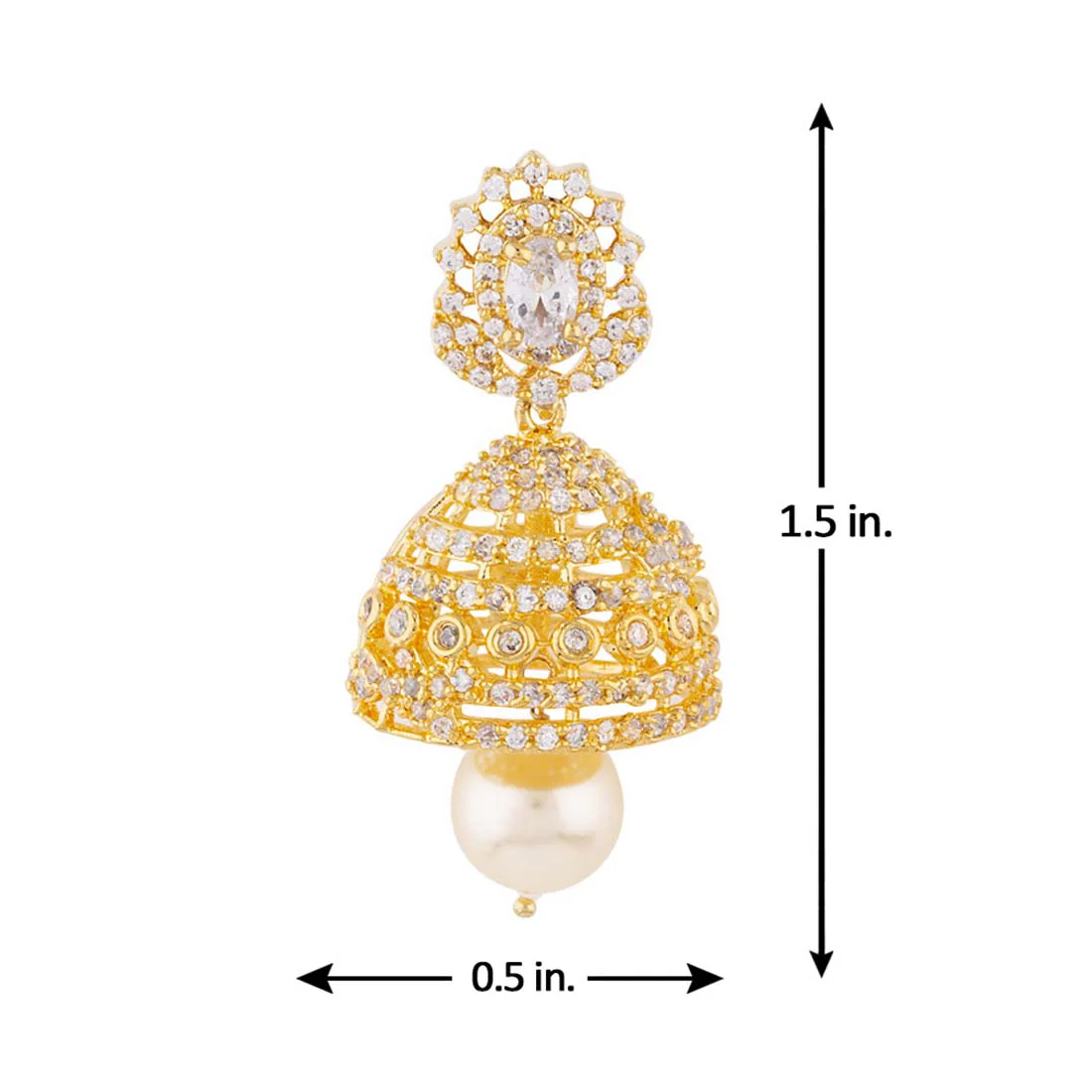 Jhumka Drop Gems Embellished Earrings - Image 4