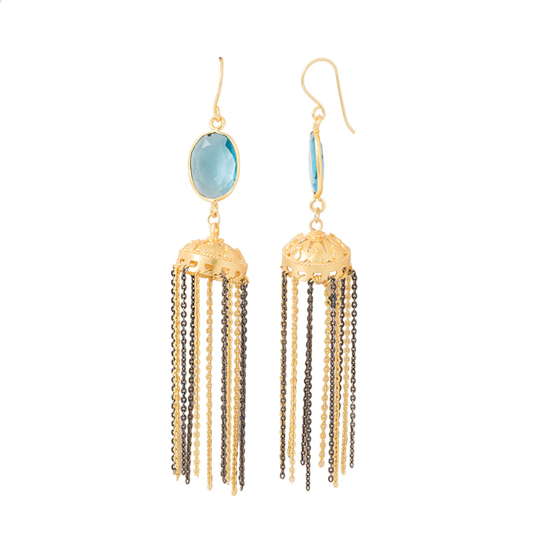 Jumki Styled Gold Toned Dangler Earrings For Women - Image 4