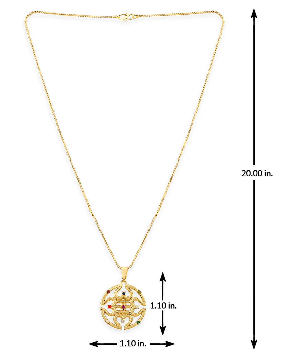 Kailasha Circular Trident Pendant With Chain - Image 4