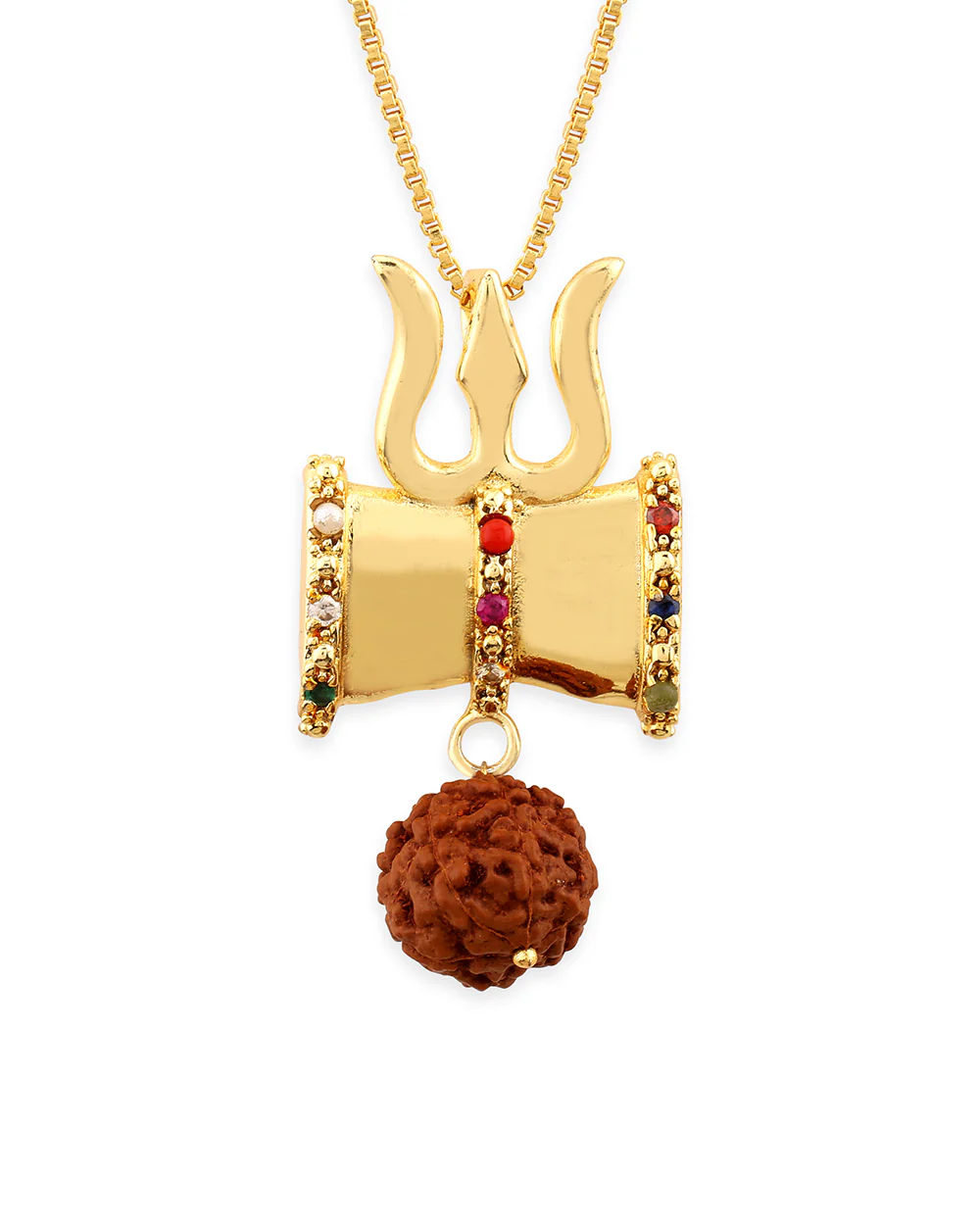 Kailasha Damru Rudraksha Pendant With Chain - Image 2