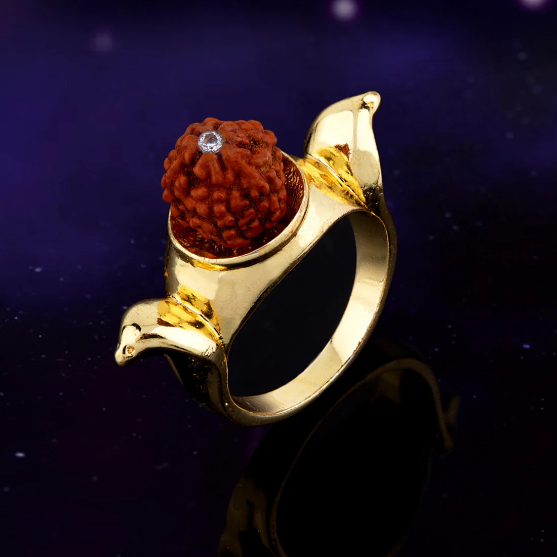 Kailasha Single Rudraksha Bead Ring