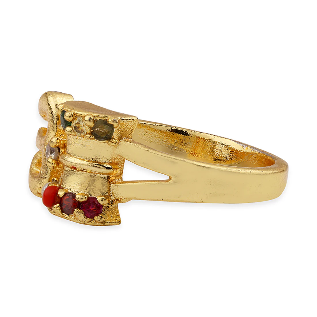 Kailasha Trishul Damru Yellow Gold Ring - Image 2