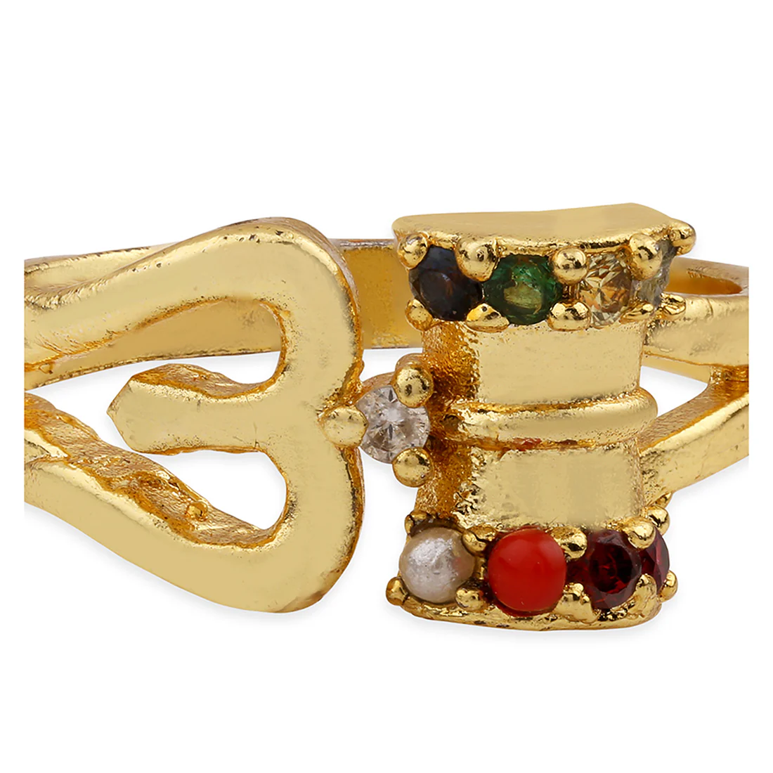 Kailasha Trishul Damru Yellow Gold Ring - Image 3