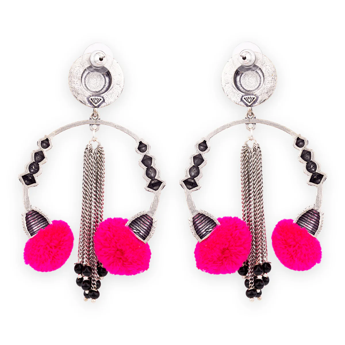 Kalbelia Beaded Chain Earrings - Image 6