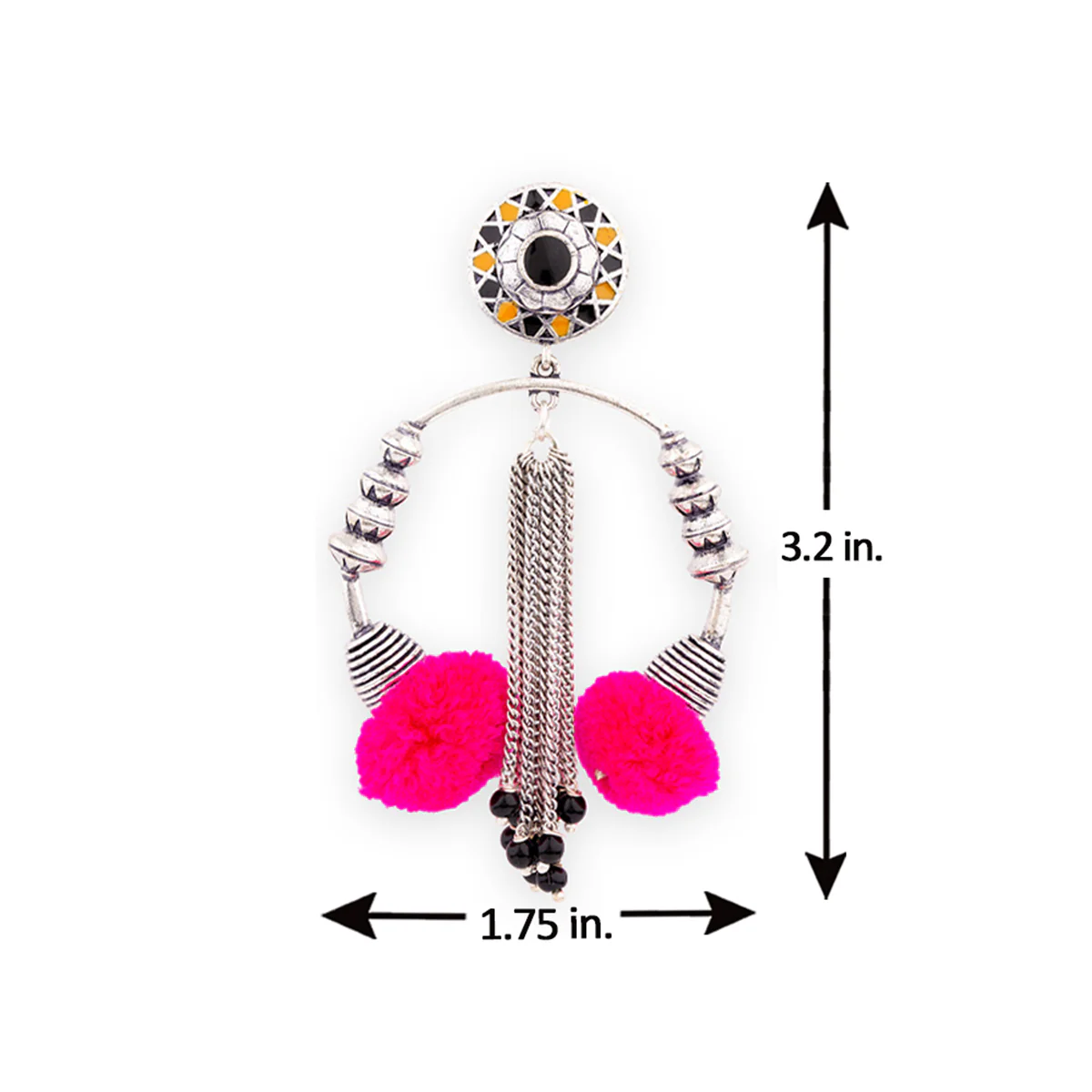 Kalbelia Beaded Chain Earrings - Image 7