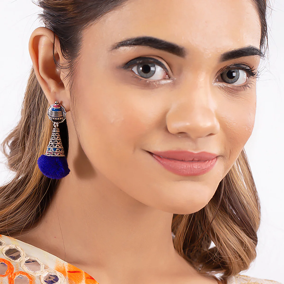 Kalbelia Enameld Long Earrings - Image 2