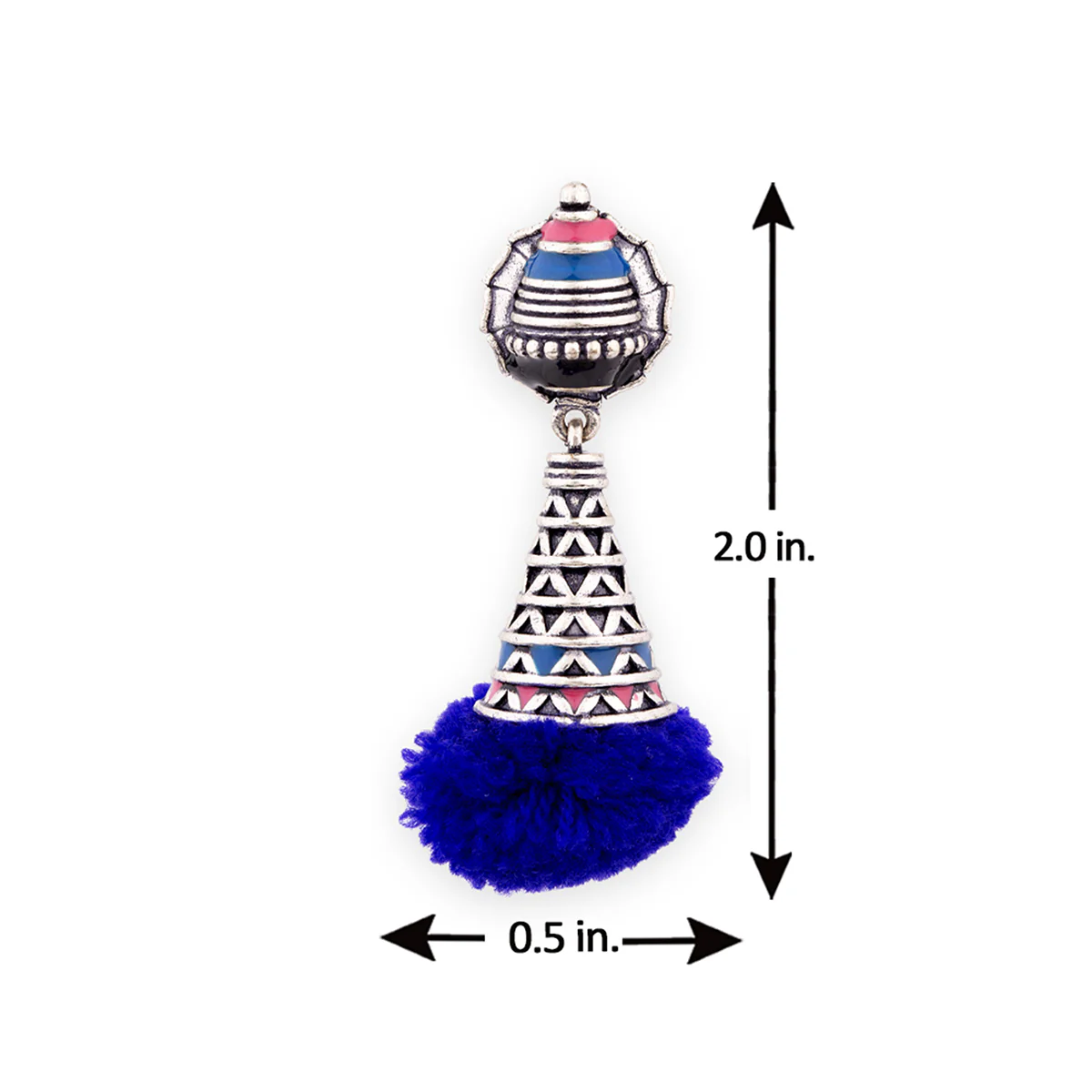 Kalbelia Enameld Long Earrings - Image 6