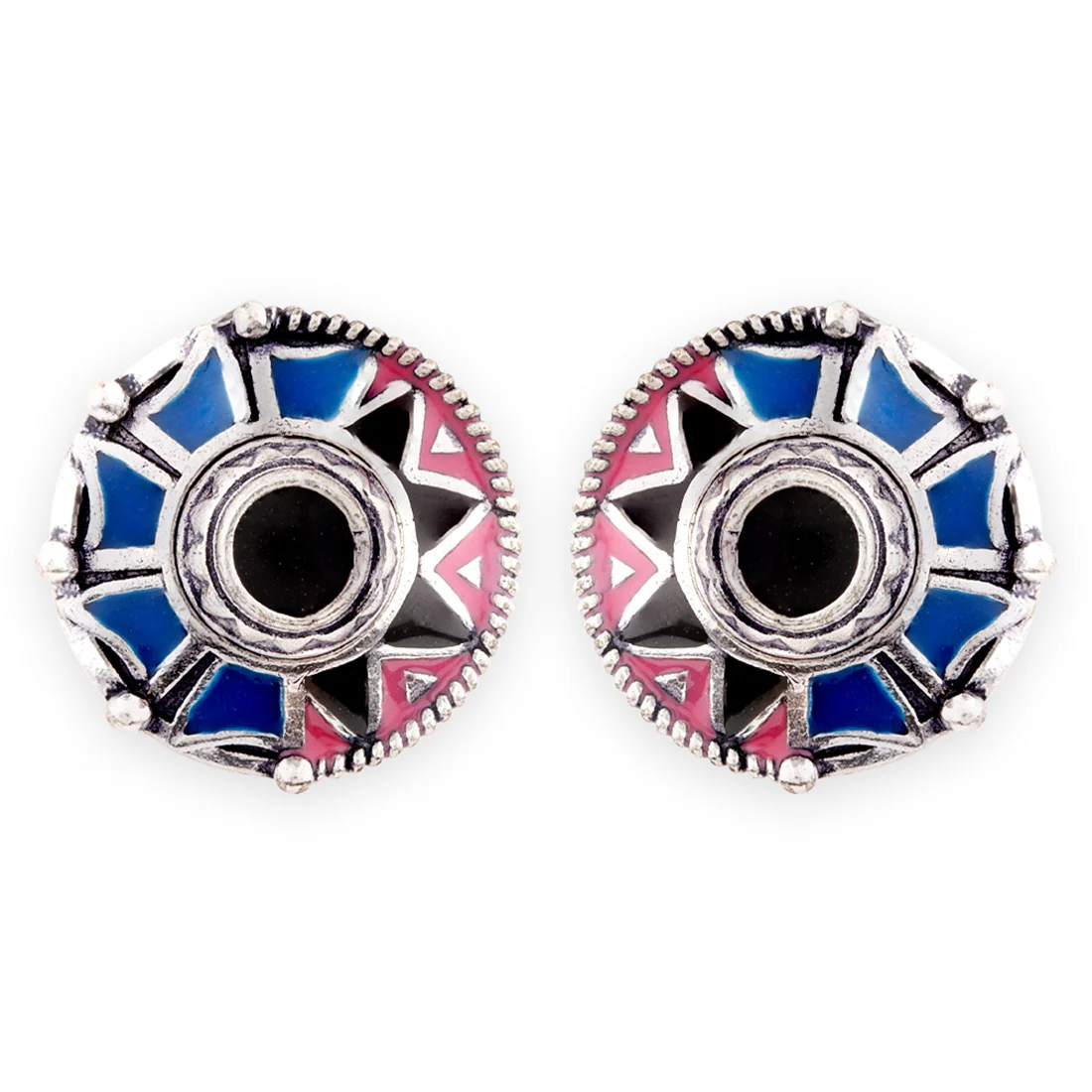 Kalbelia Enameled Stud Earrings - Image 3