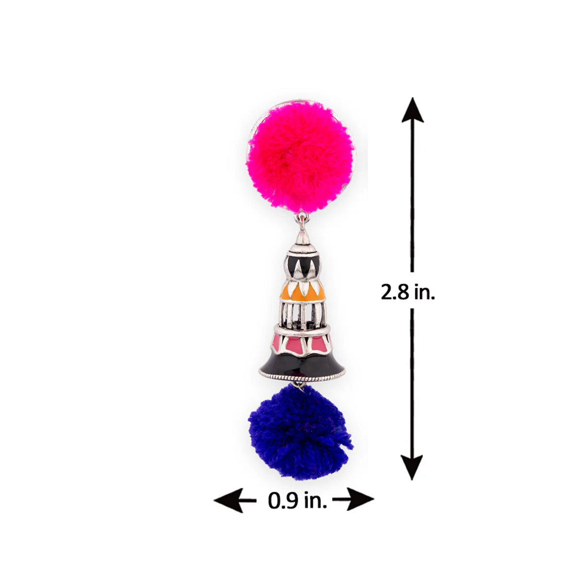 Kalbelia Pom Pom Long Earrings - Image 7