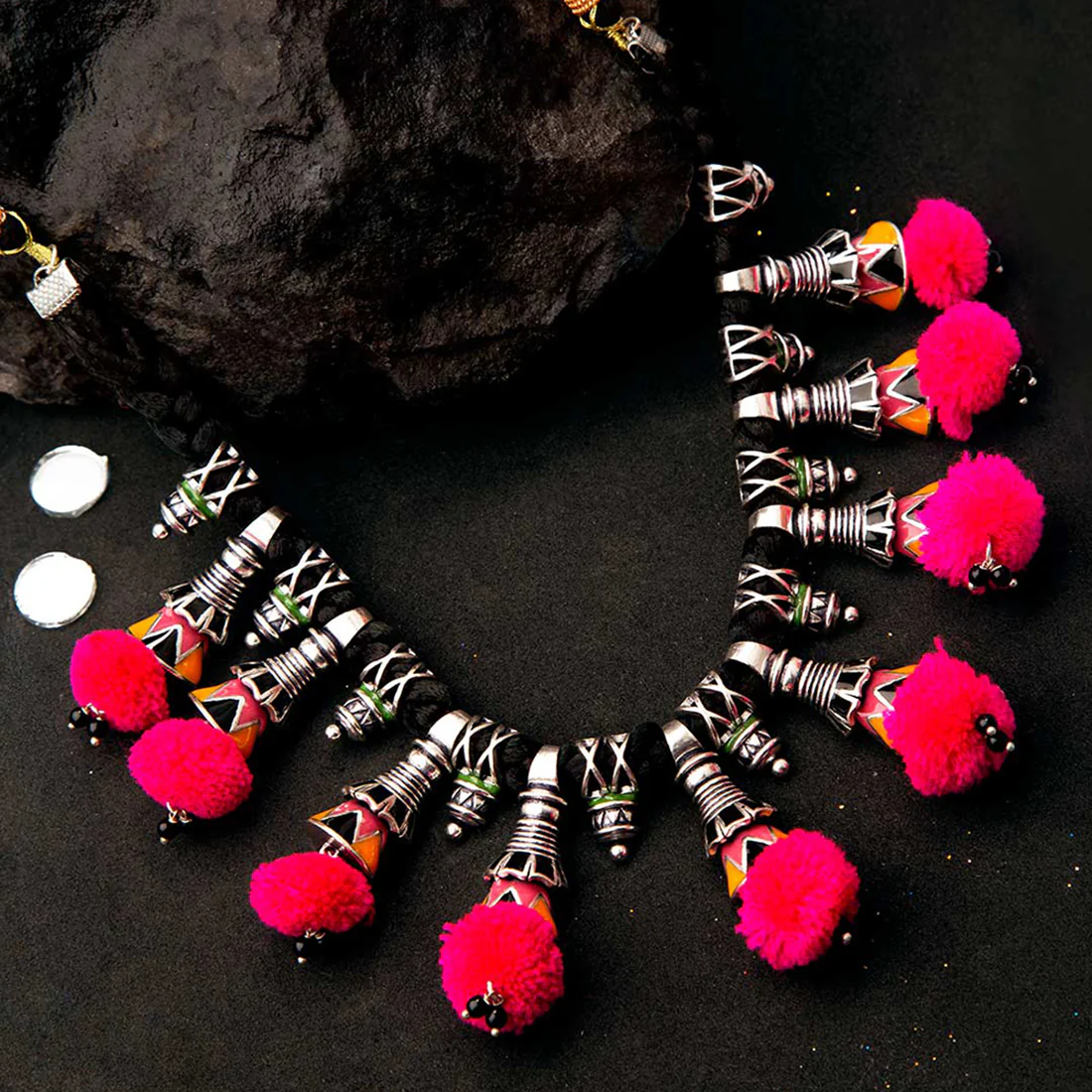 Kalbelia Pom Pom Statement Necklace