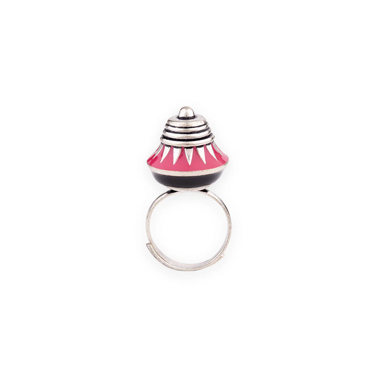 Kalbelia Red Enameled Ring - Image 4