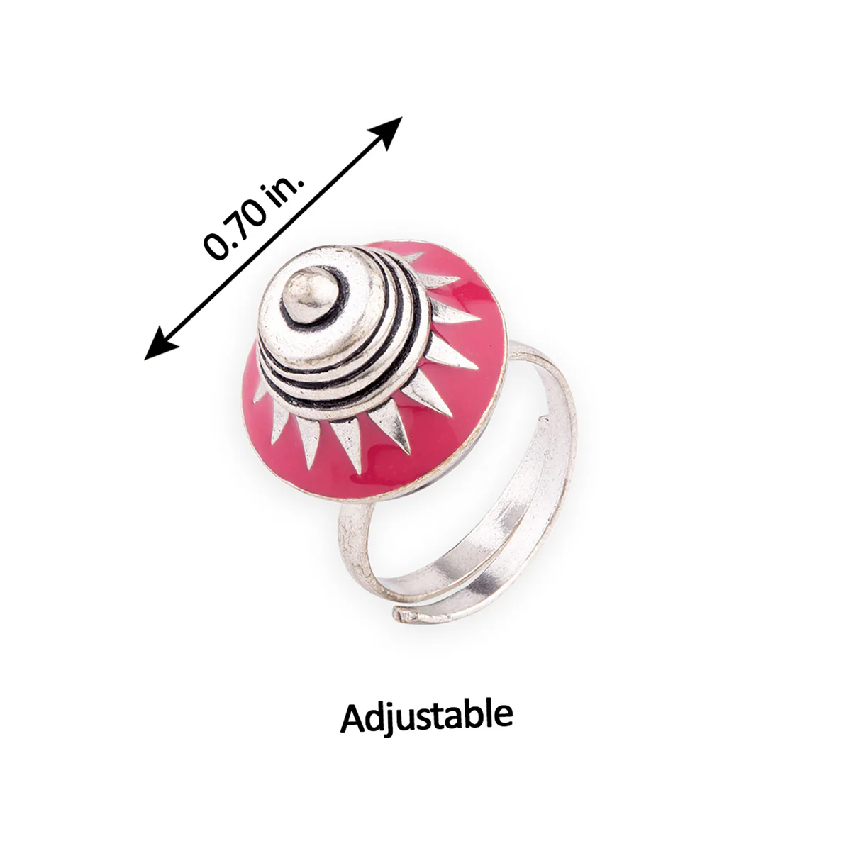 Kalbelia Red Enameled Ring - Image 5