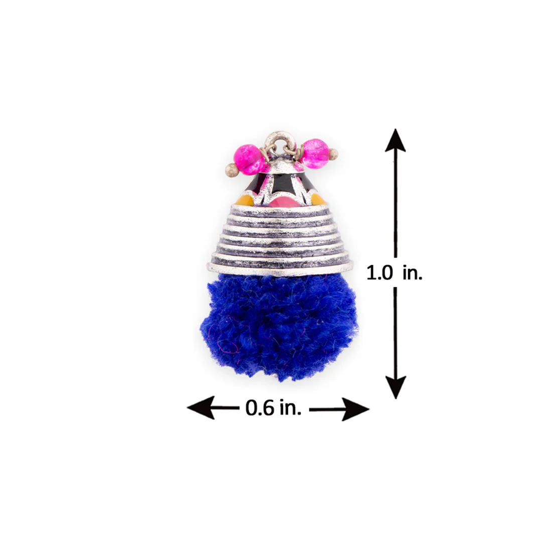 Unique Colorful Kalbelia Tribe Pom Pom Earrings - Voylla - Image 6