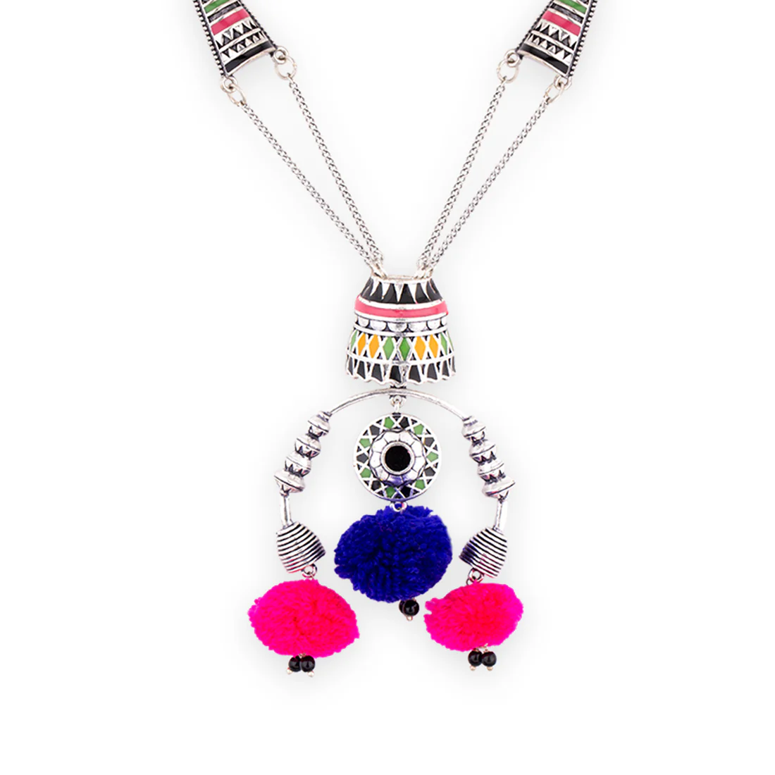 Kalbelia Tribe Pom Pom Necklace - Image 3