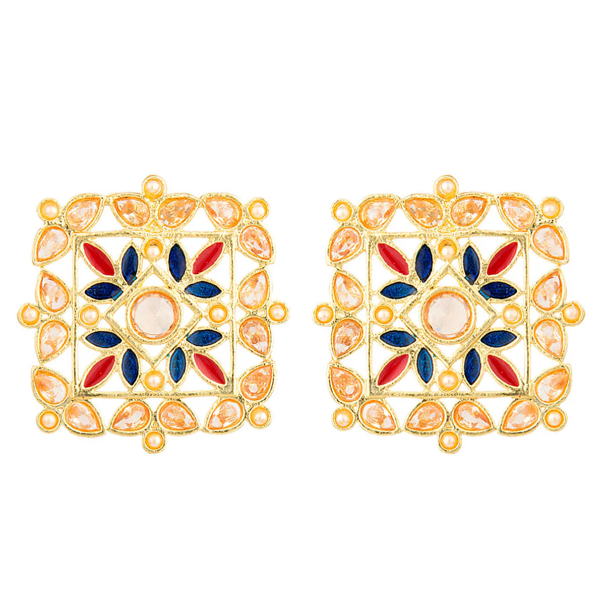Kamal Jhumki Rangoli Inspired Earrings