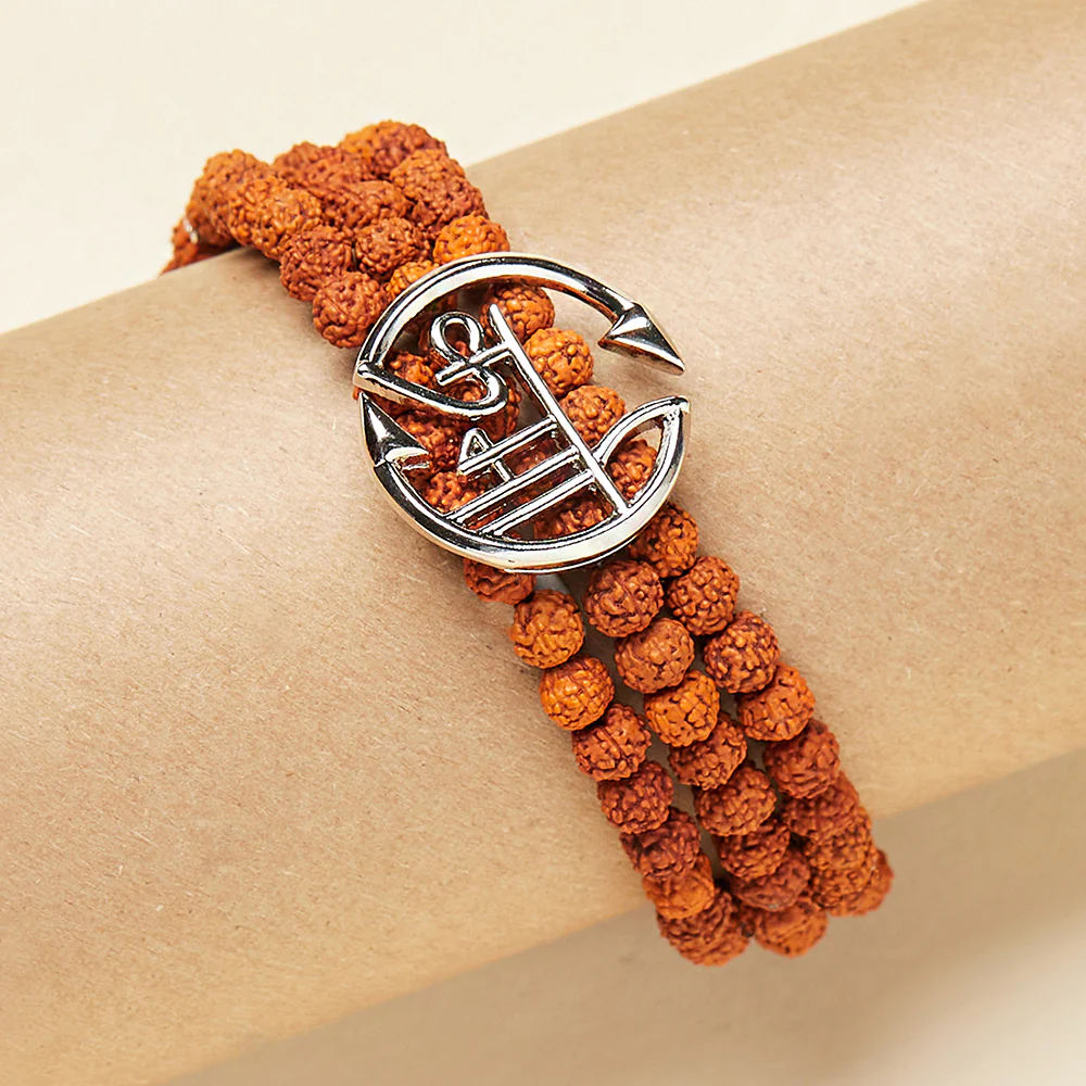 Karma Moksha Rudraksha Beaded Bracelet