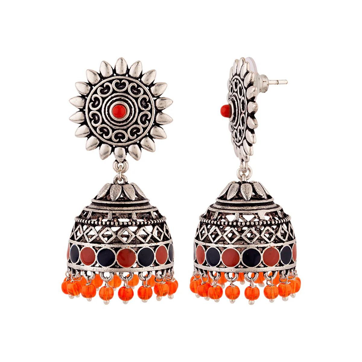 Kesar Beaded Jhumka Earrings - Image 4