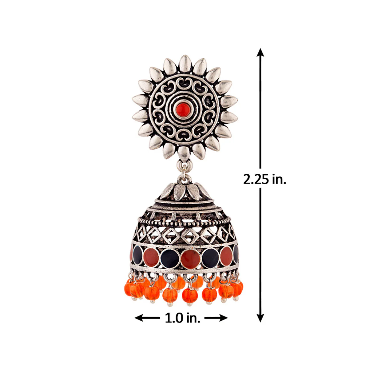 Kesar Beaded Jhumka Earrings - Image 5