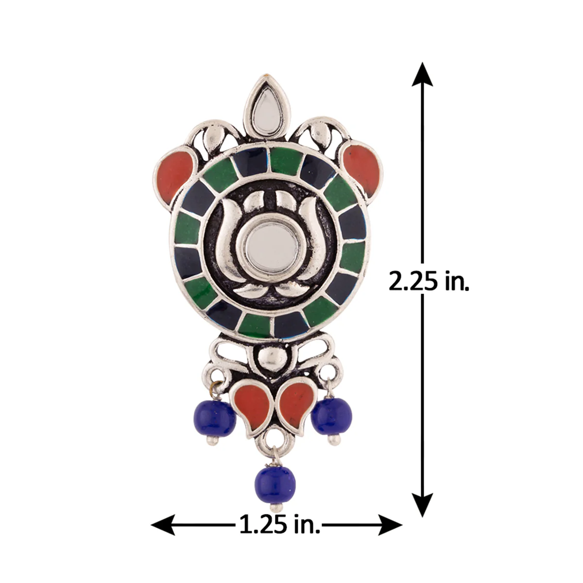 Kesar Blue and Orange Beads Earrings - Image 5