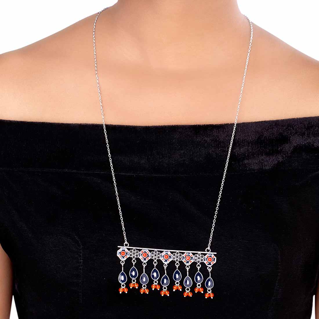 Kesar Lattice Design Necklace - Image 2