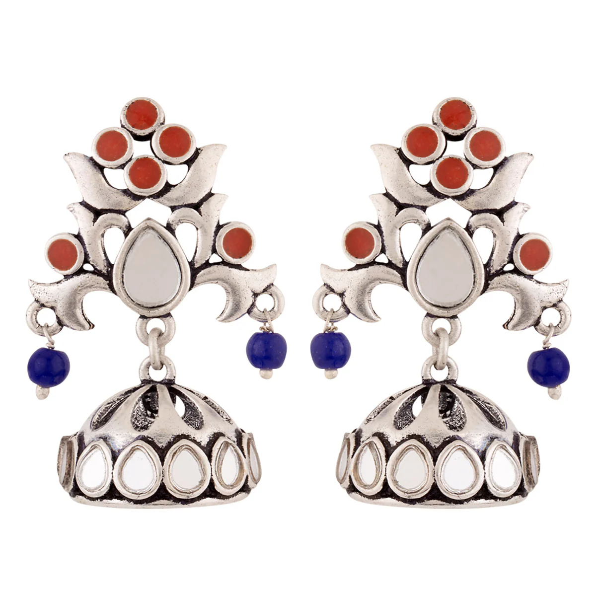 Kesar Mirrored Jhumka Earrings - Image 3