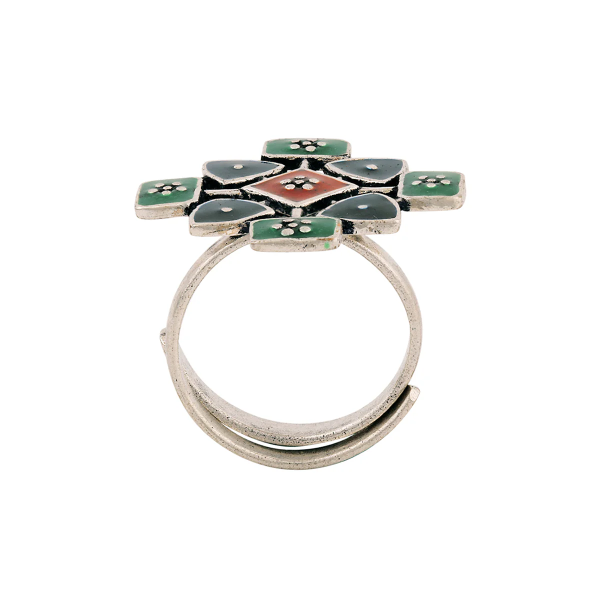 Kesar Rangoli Design Inspired Ring - Image 4