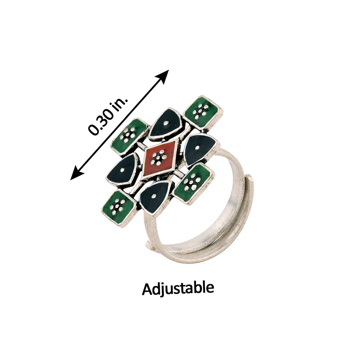 Kesar Rangoli Design Inspired Ring - Image 6