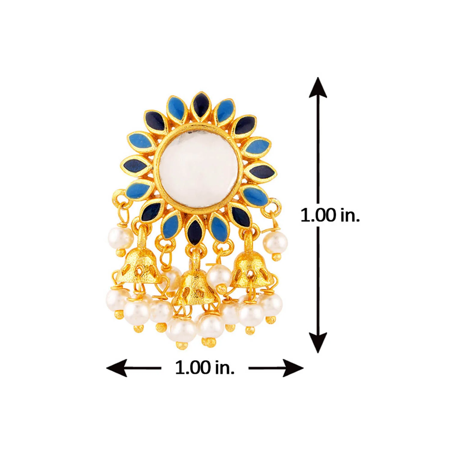 Khanak Jhumki Faux Pearls Stud Earrings - Image 5