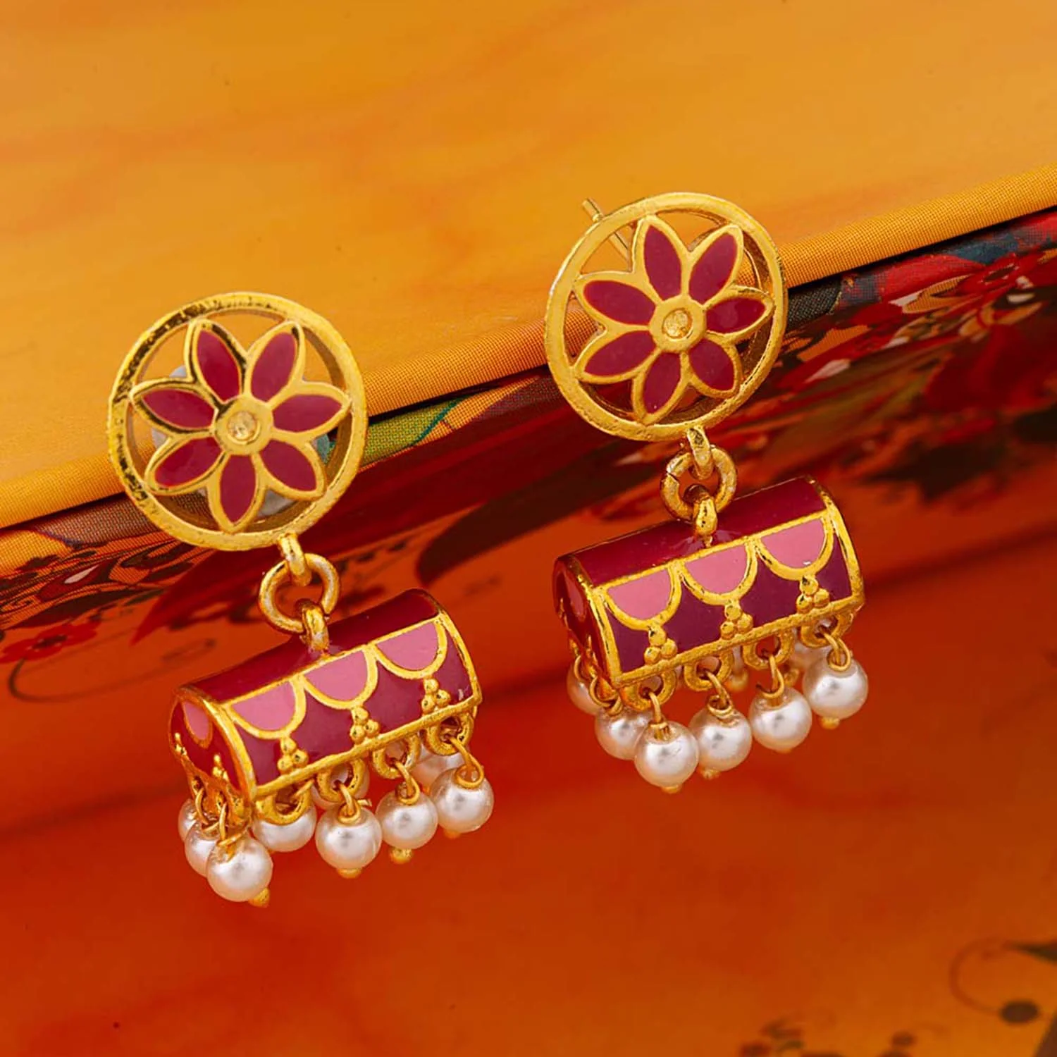 Khanak Jhumki Floral Jhumka Earrings