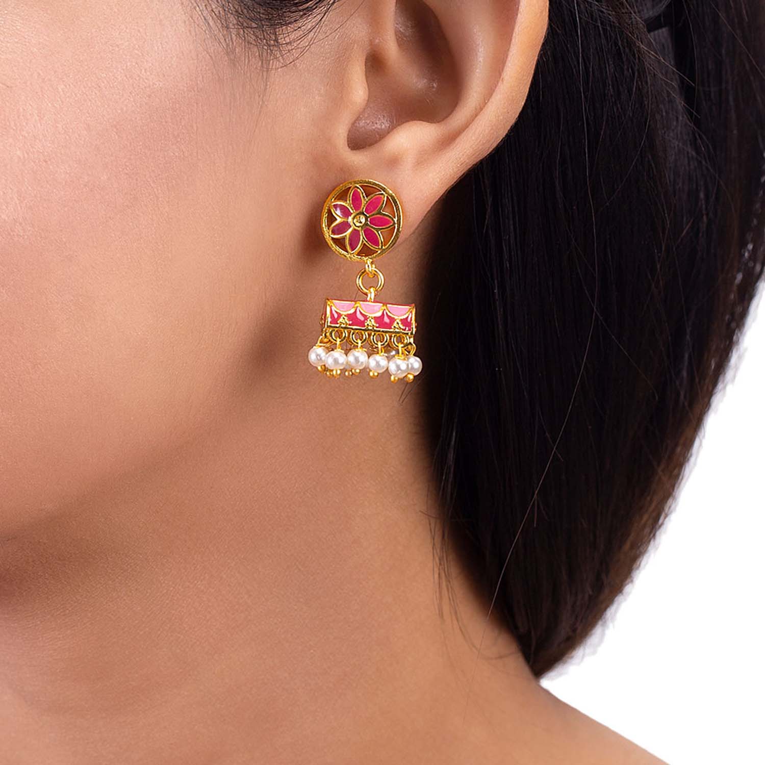 Khanak Jhumki Floral Jhumka Earrings - Image 2