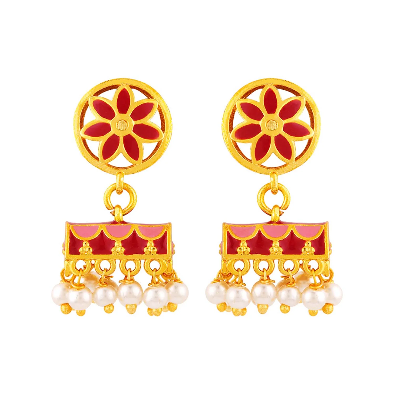 Khanak Jhumki Floral Jhumka Earrings - Image 3