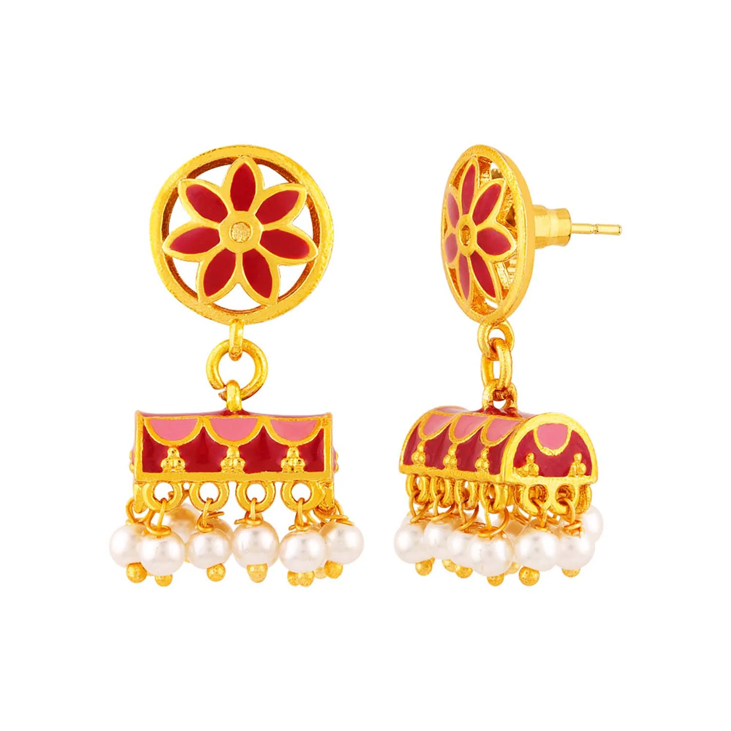 Khanak Jhumki Floral Jhumka Earrings - Image 4