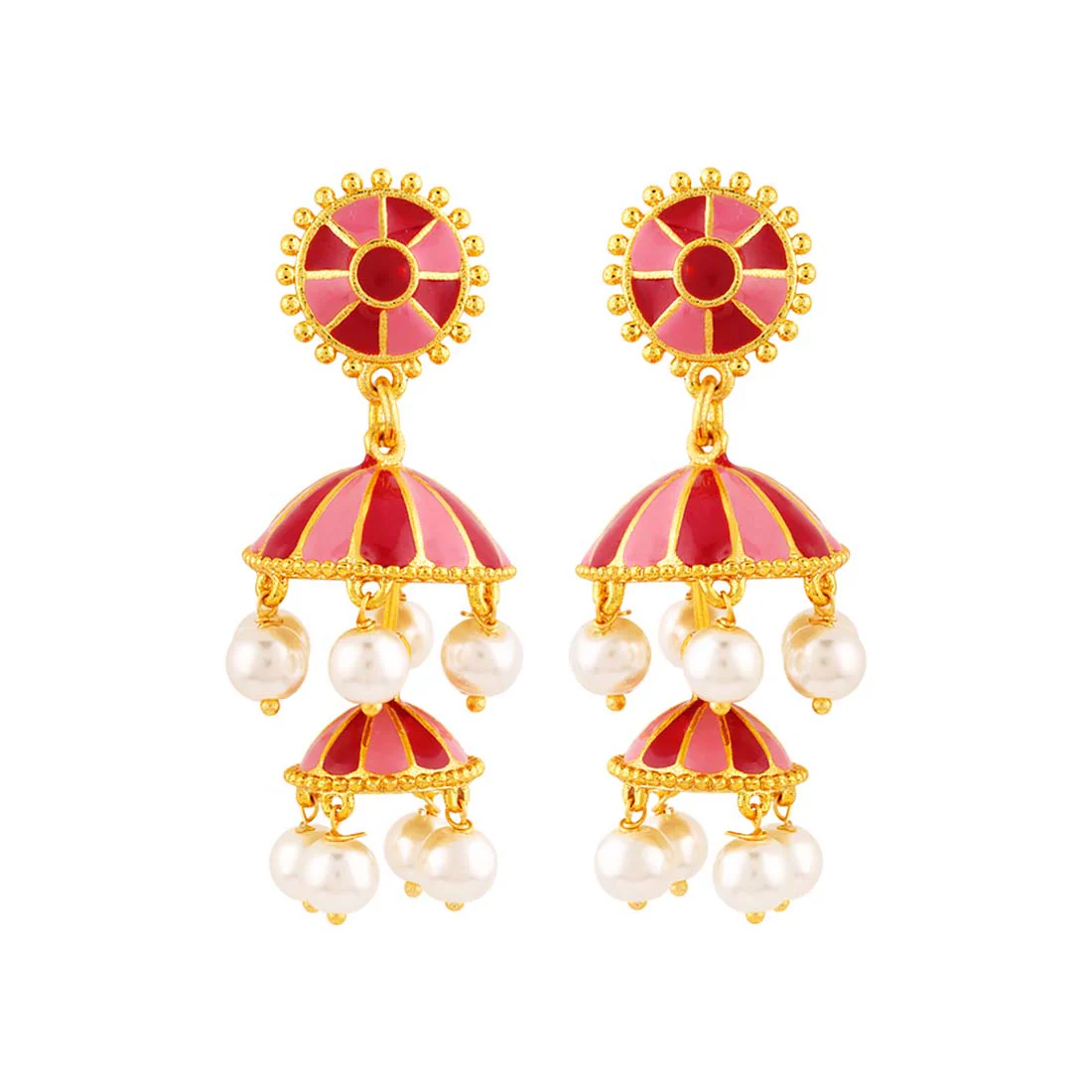 Khanak Jhumki Layered Drop Earrings - Image 3
