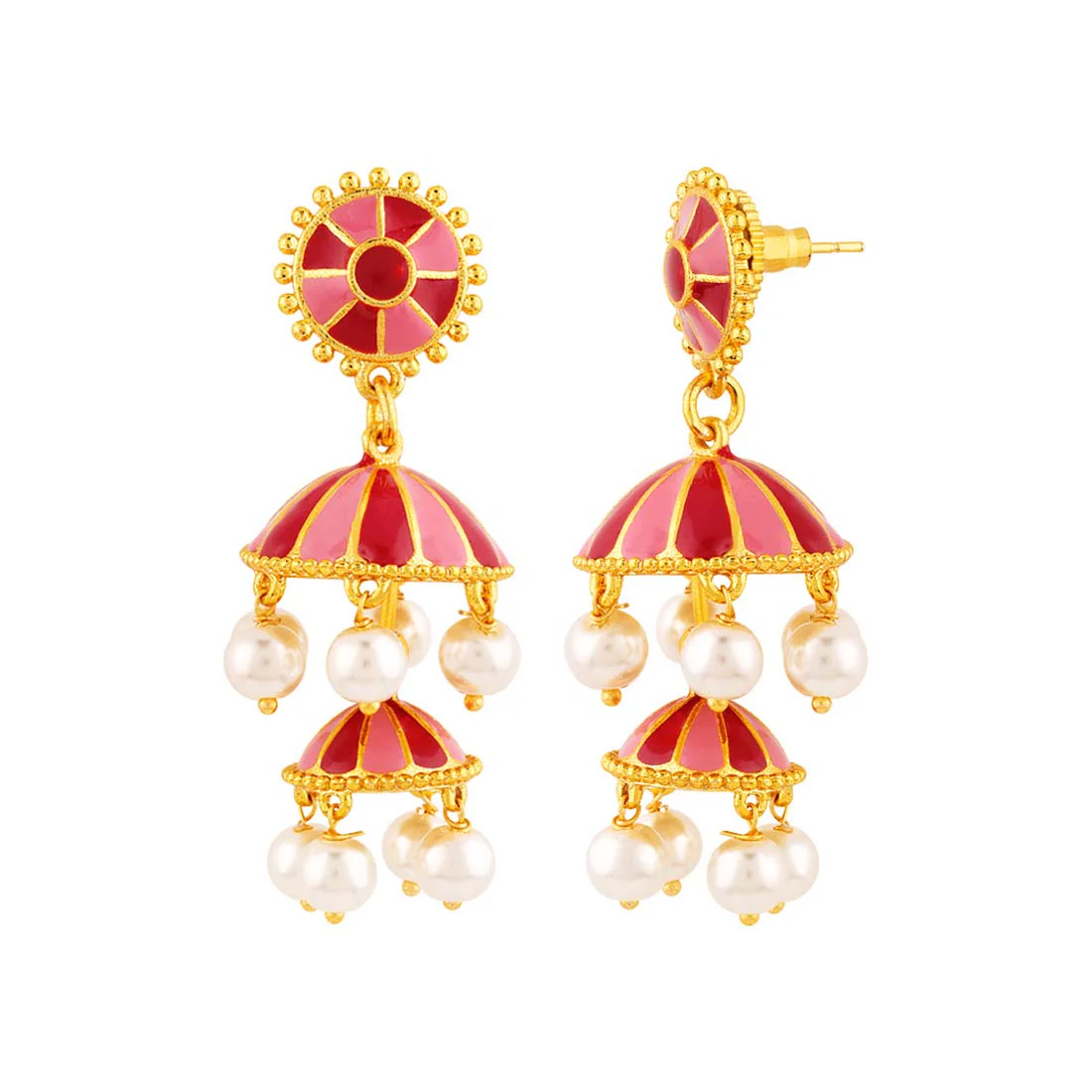 Khanak Jhumki Layered Drop Earrings - Image 4