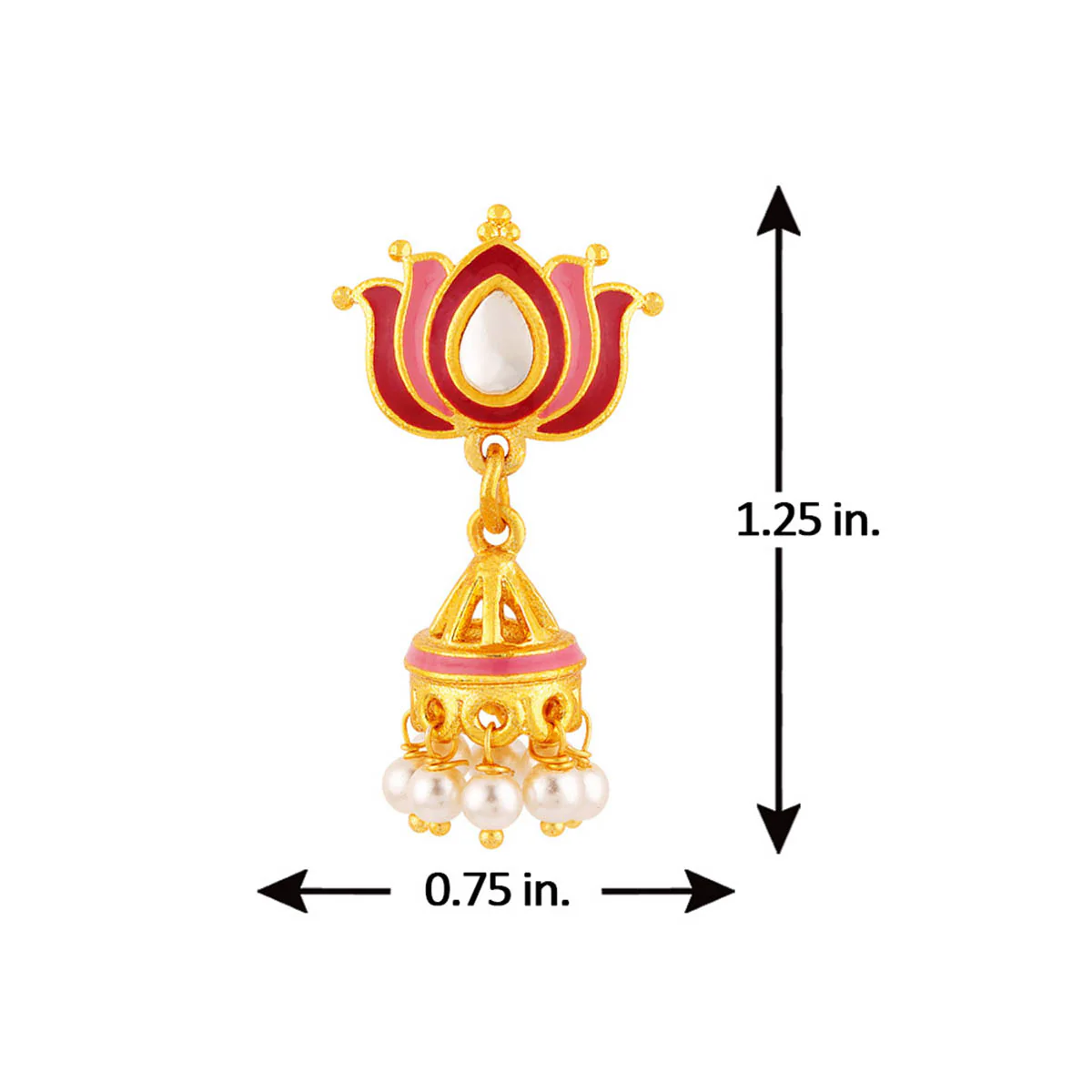 Khanak Jhumki Lotus Jhumka Earrings - Image 5