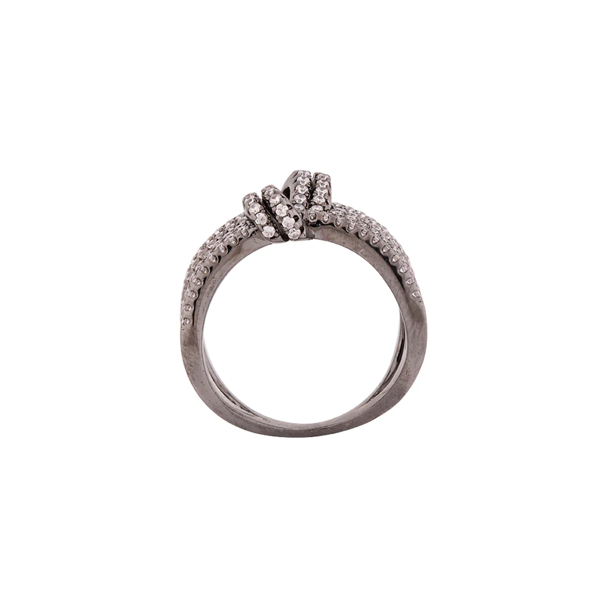 Knotted Style American Diamond Gems Adorned Ring - Image 4