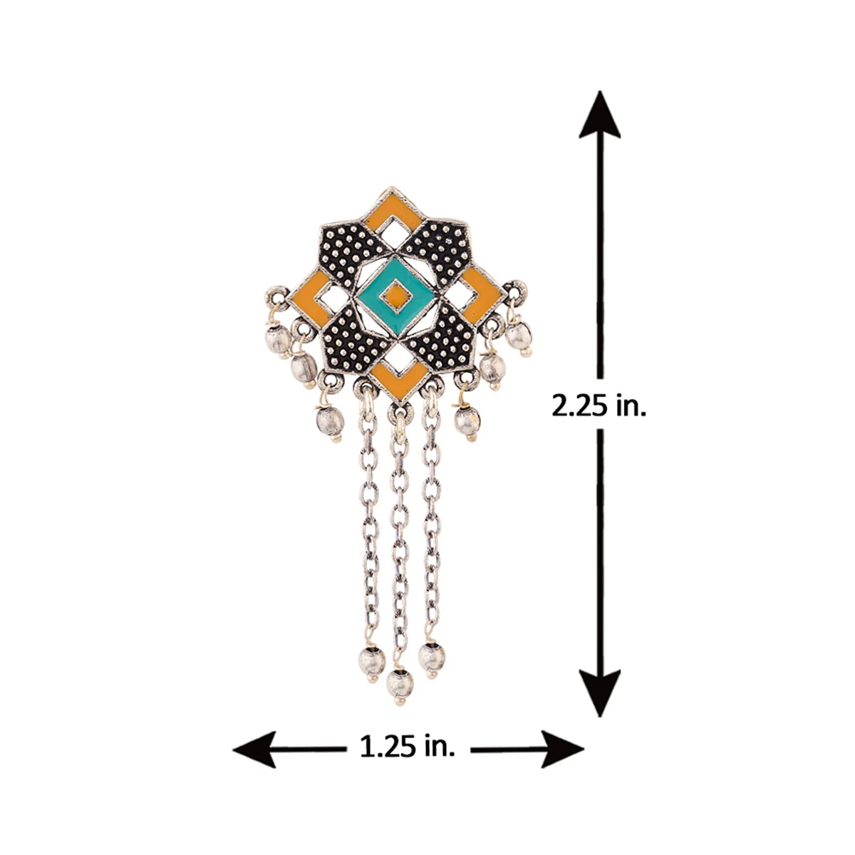 Kolam Art Geometric Tassels Drop Earrings - Image 5