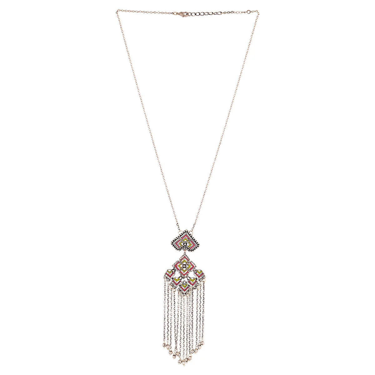 Kolam Art Tassels Drop Pendant Set - Image 4