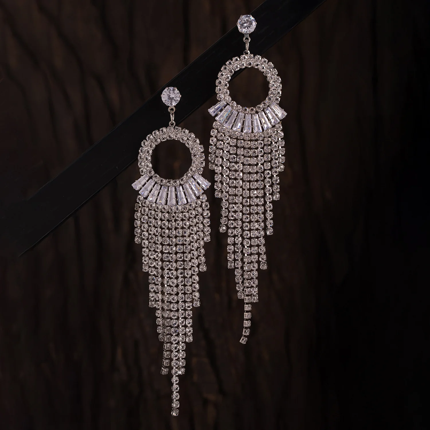 Korean Bling Celestial Cascade Earrings