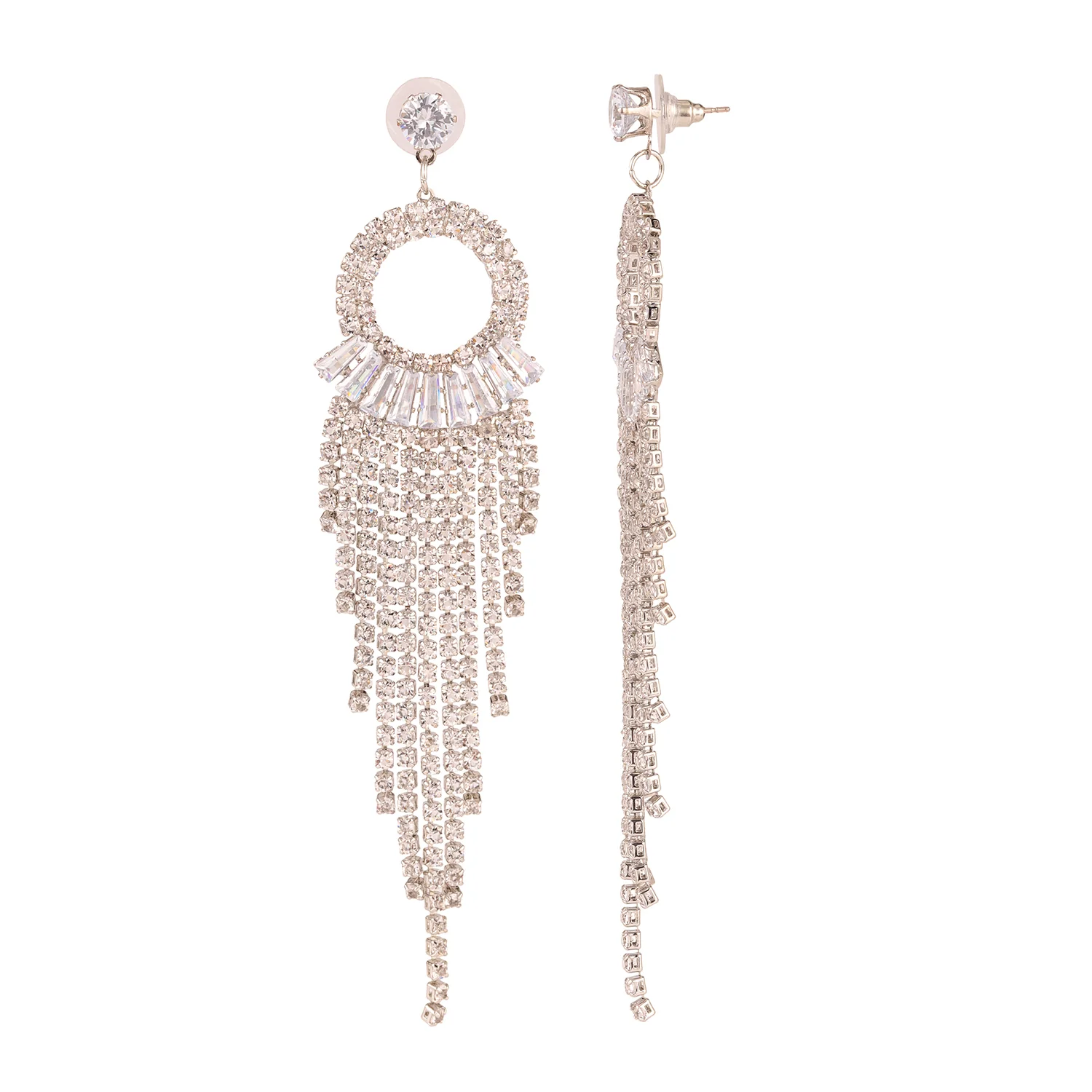Korean Bling Celestial Cascade Earrings - Image 4