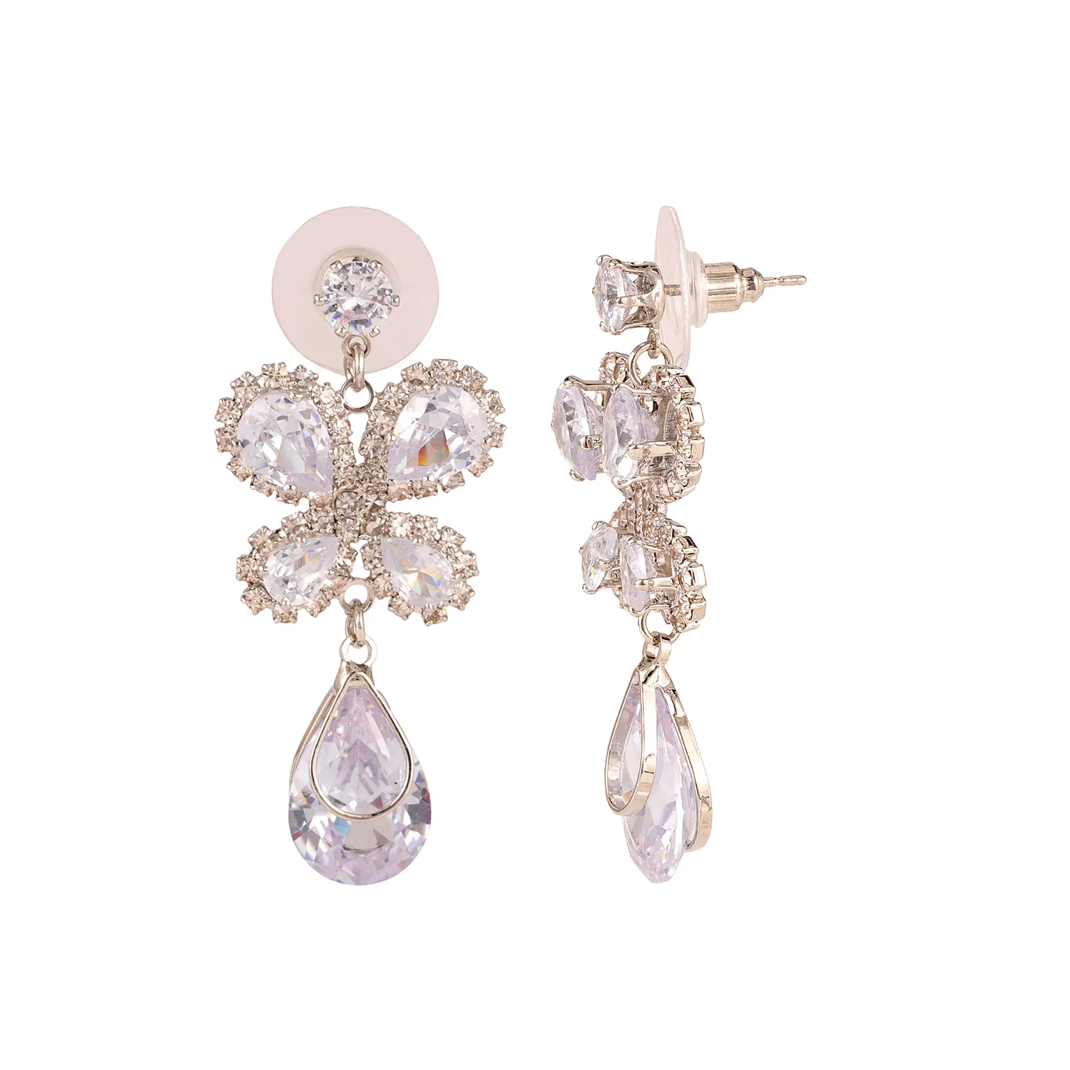 Korean Bling Crystal Flutter Dangler Earrings - Image 5