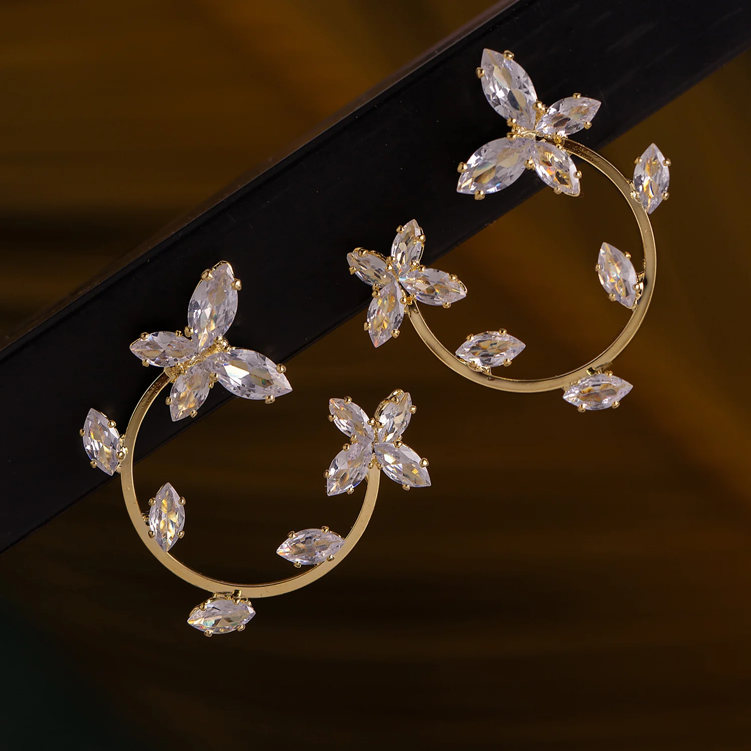 Korean Bling Daisy Dream Hoop Earrings