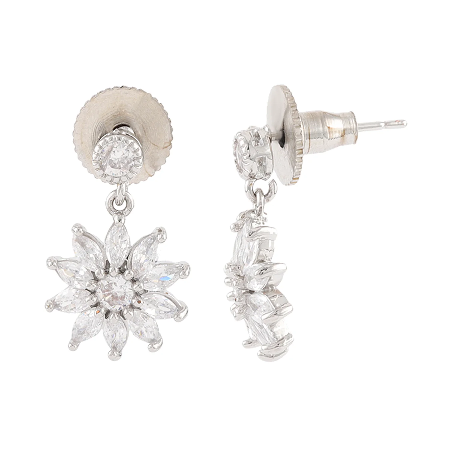 Korean Bling Daisy Drops Earrings - Image 3