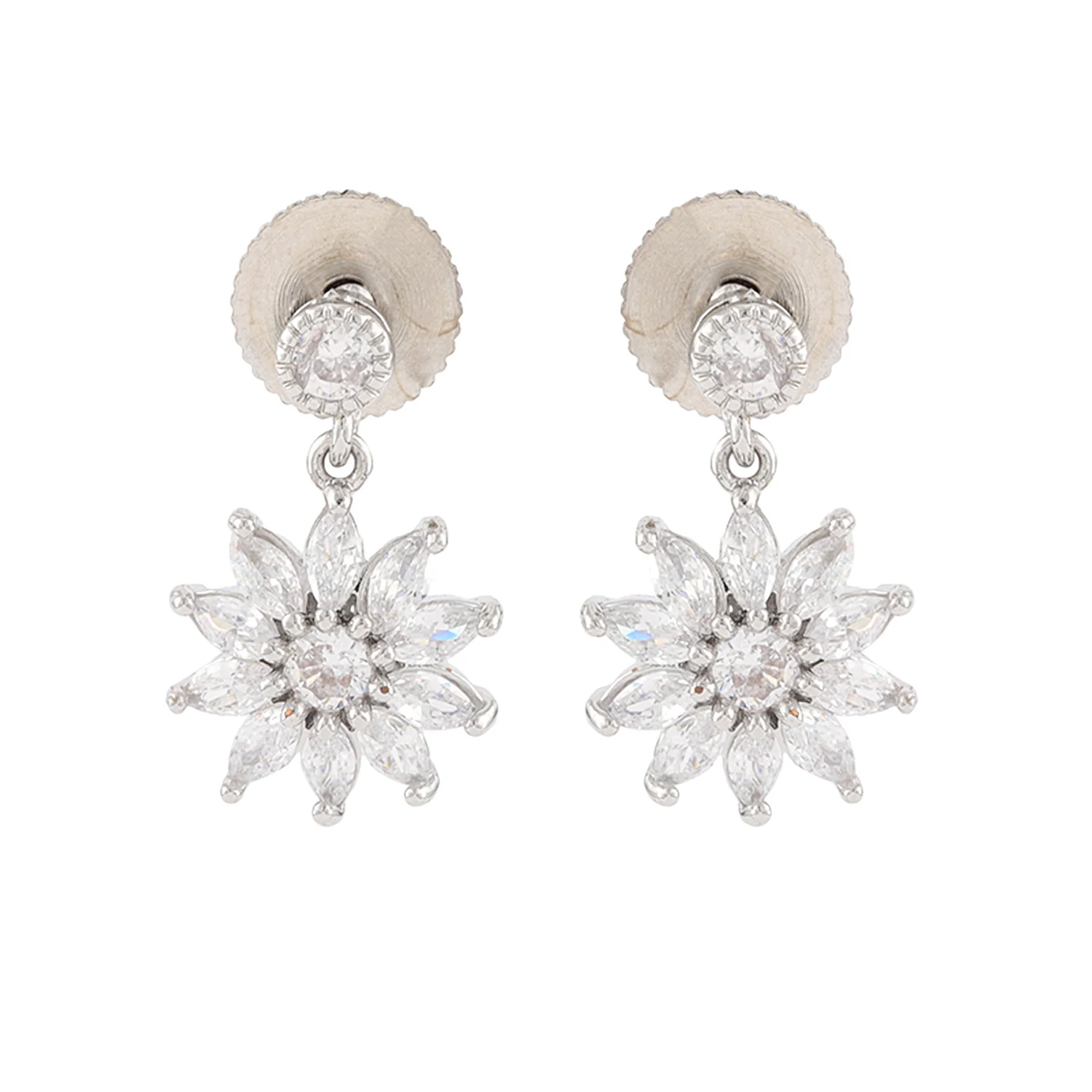 Korean Bling Daisy Drops Earrings - Image 4