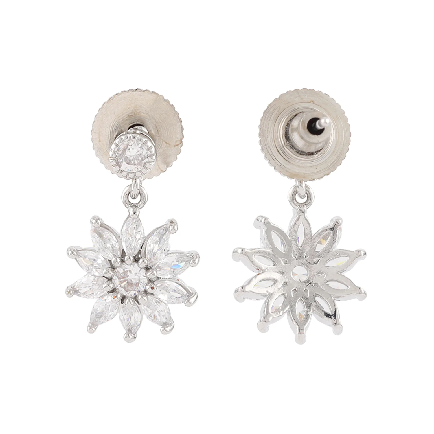 Korean Bling Daisy Drops Earrings - Image 5
