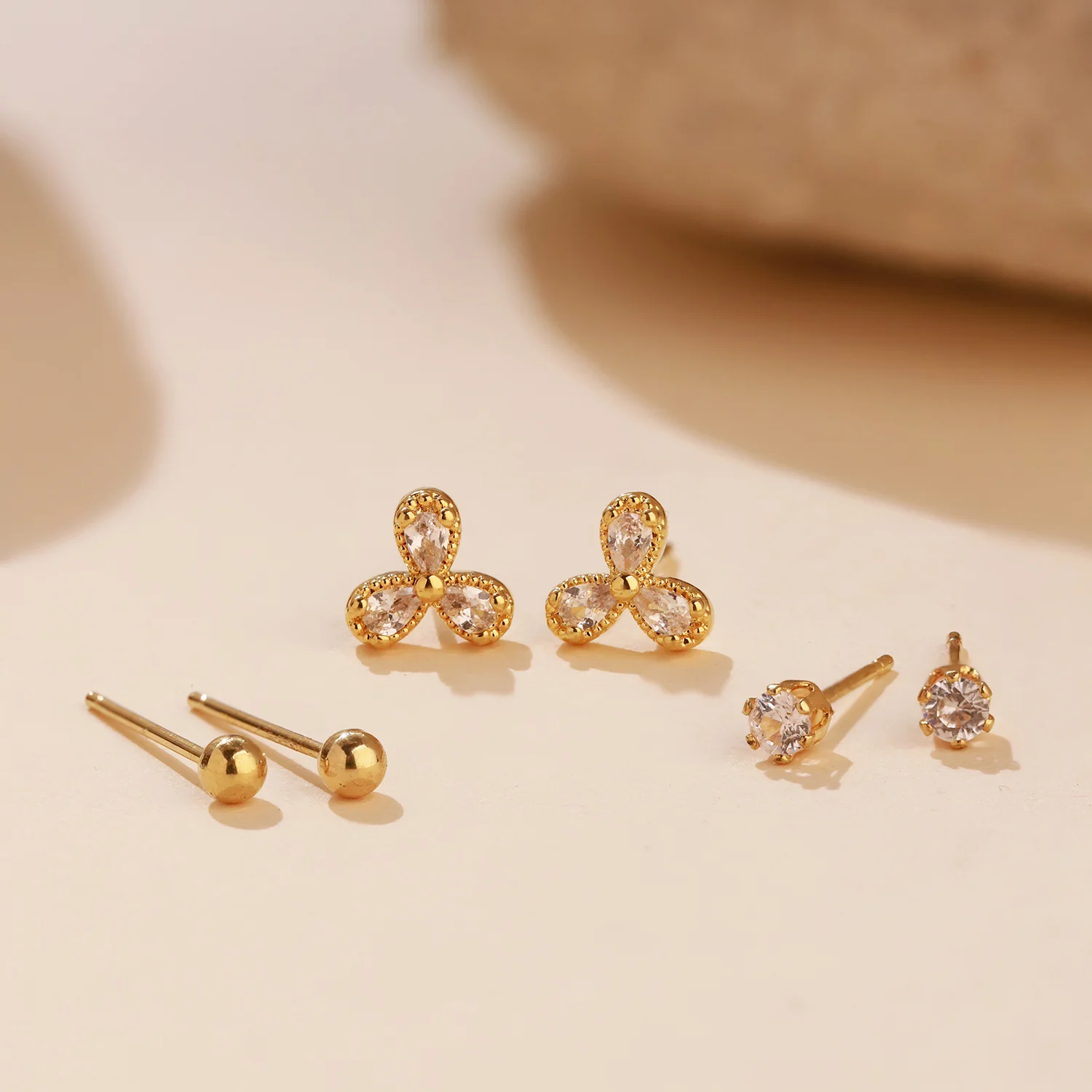 Korean Bling Everyday Glam Trio Earrings Combo | Helix Earrings|