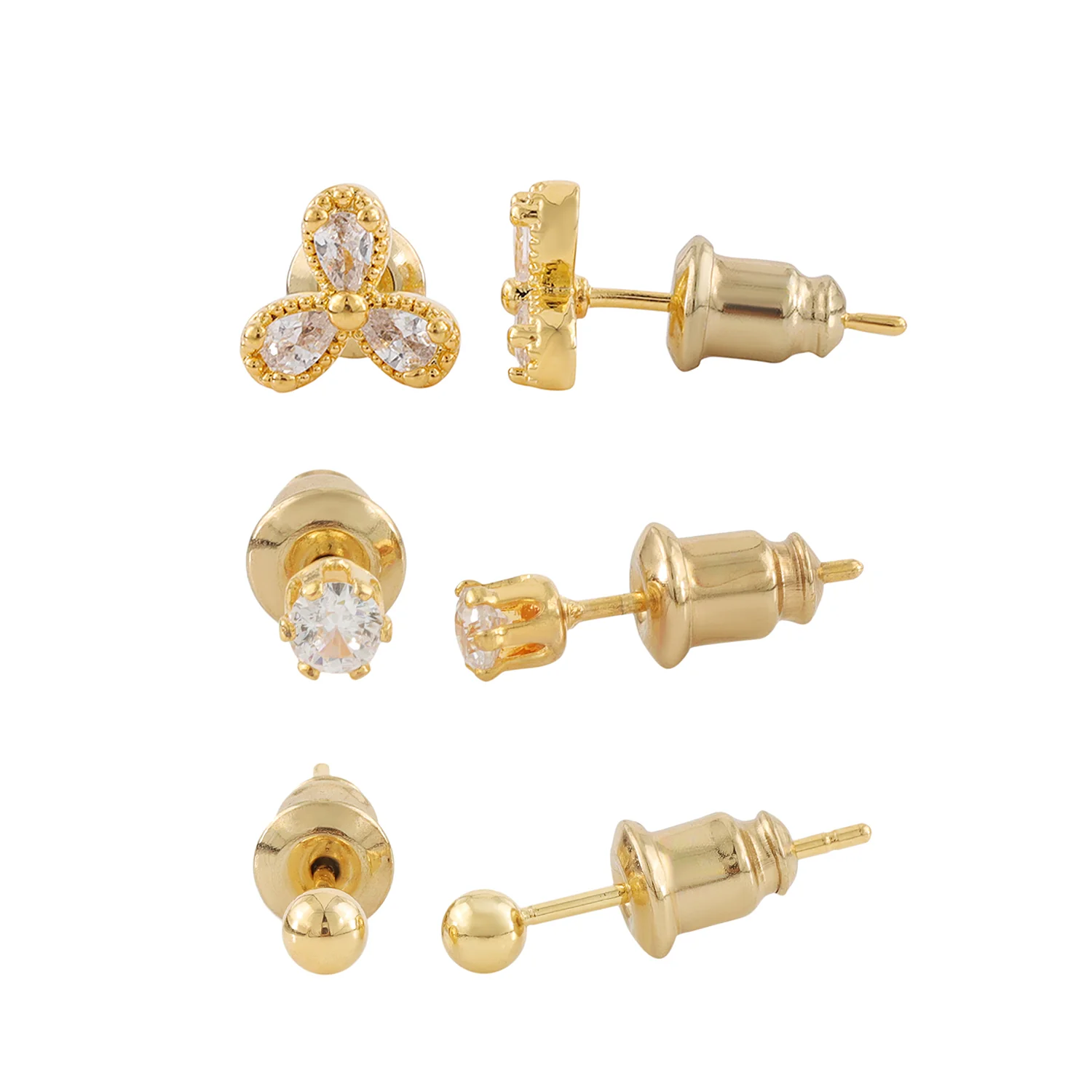 Korean Bling Everyday Glam Trio Earrings Combo | Helix Earrings| - Image 3