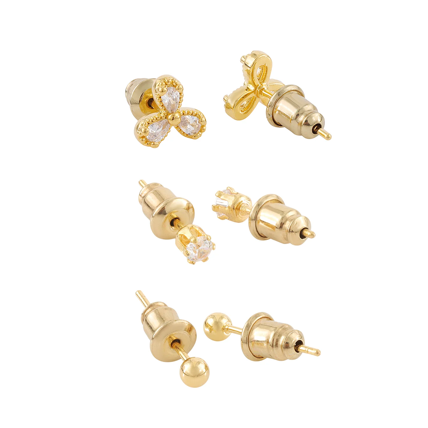 Korean Bling Everyday Glam Trio Earrings Combo | Helix Earrings| - Image 5
