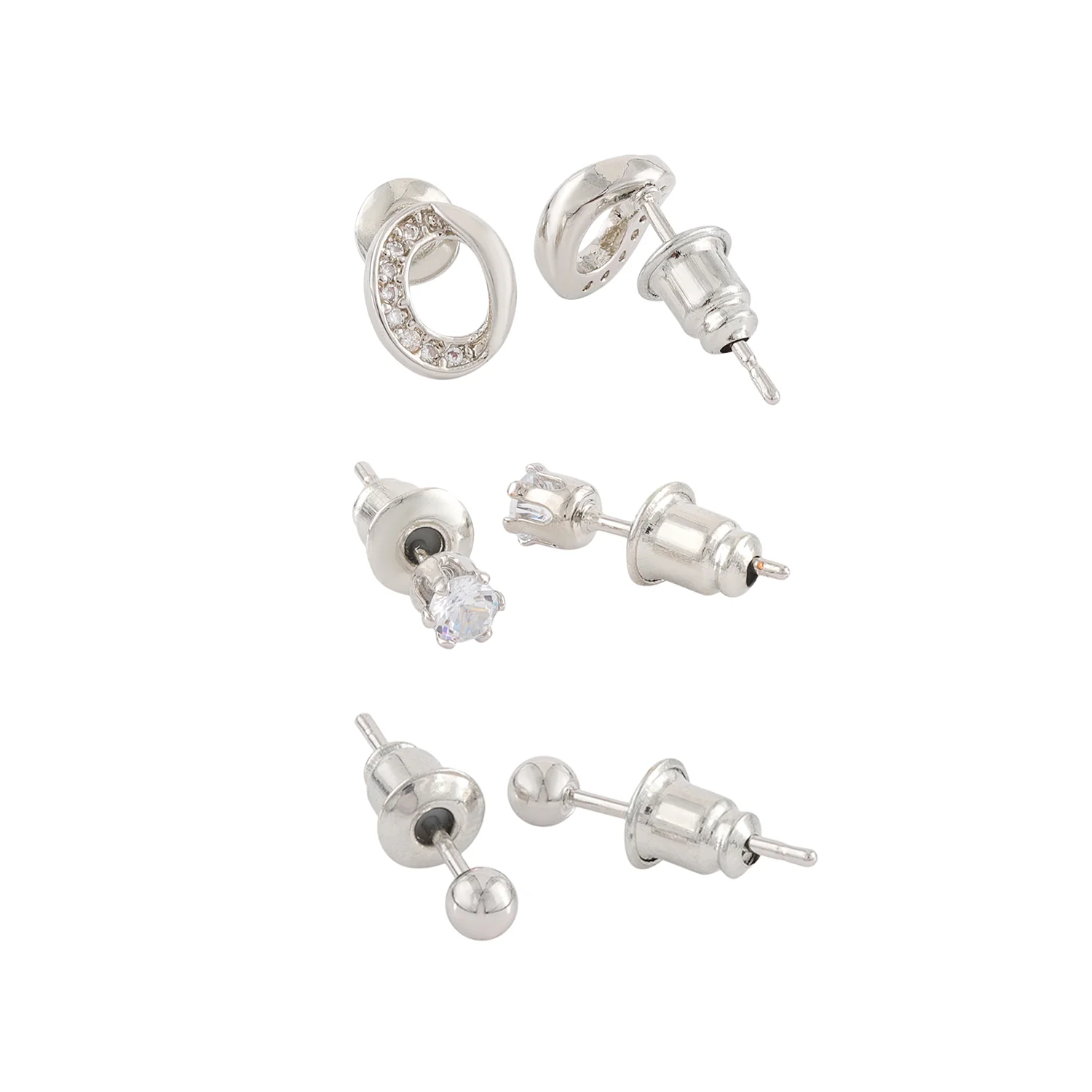 Korean Bling Everyday Radiance Trio Earrings Combo - Image 5